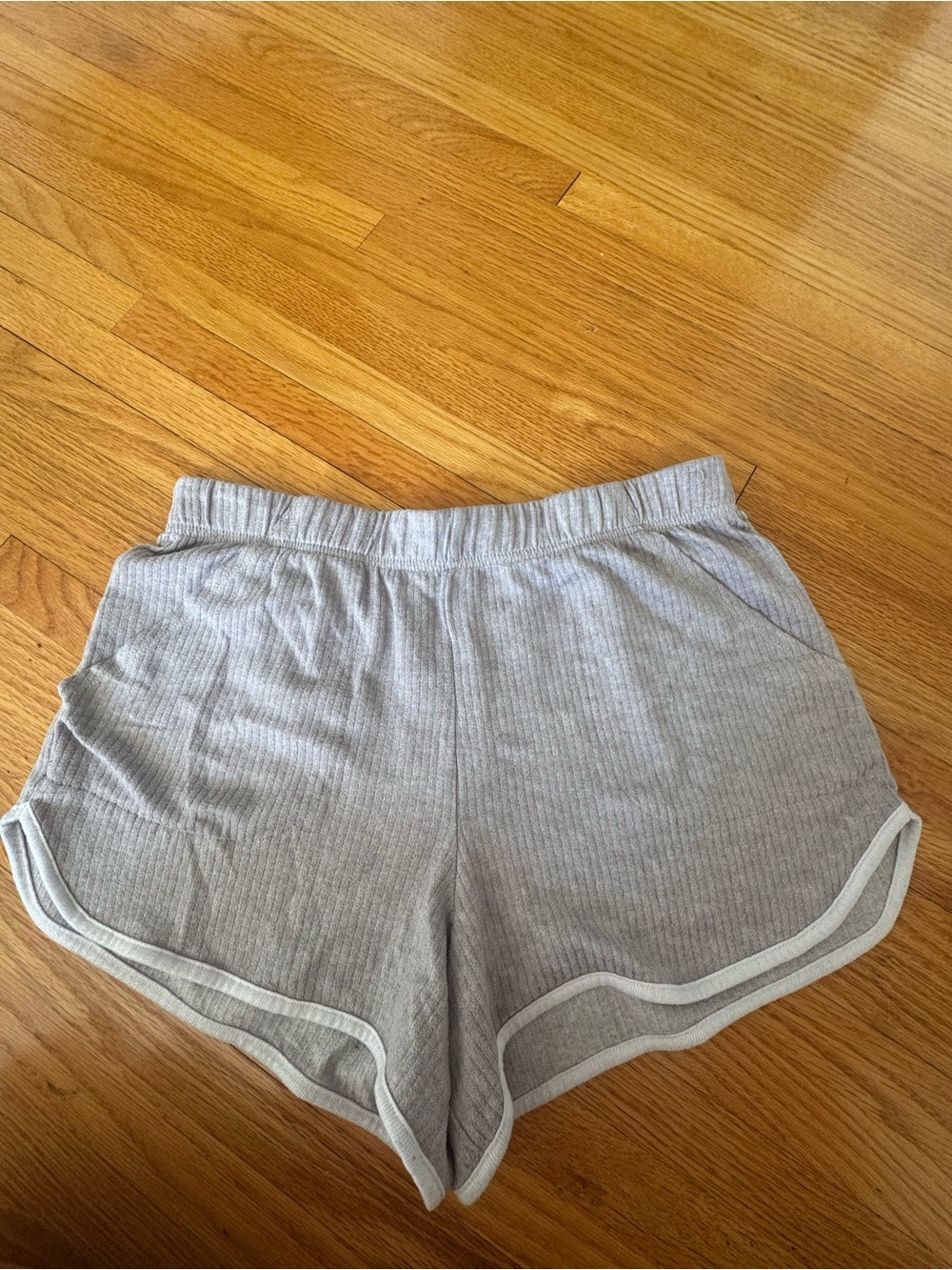 Jockey Light Gray Ribbed Athletic Lounge Shorts